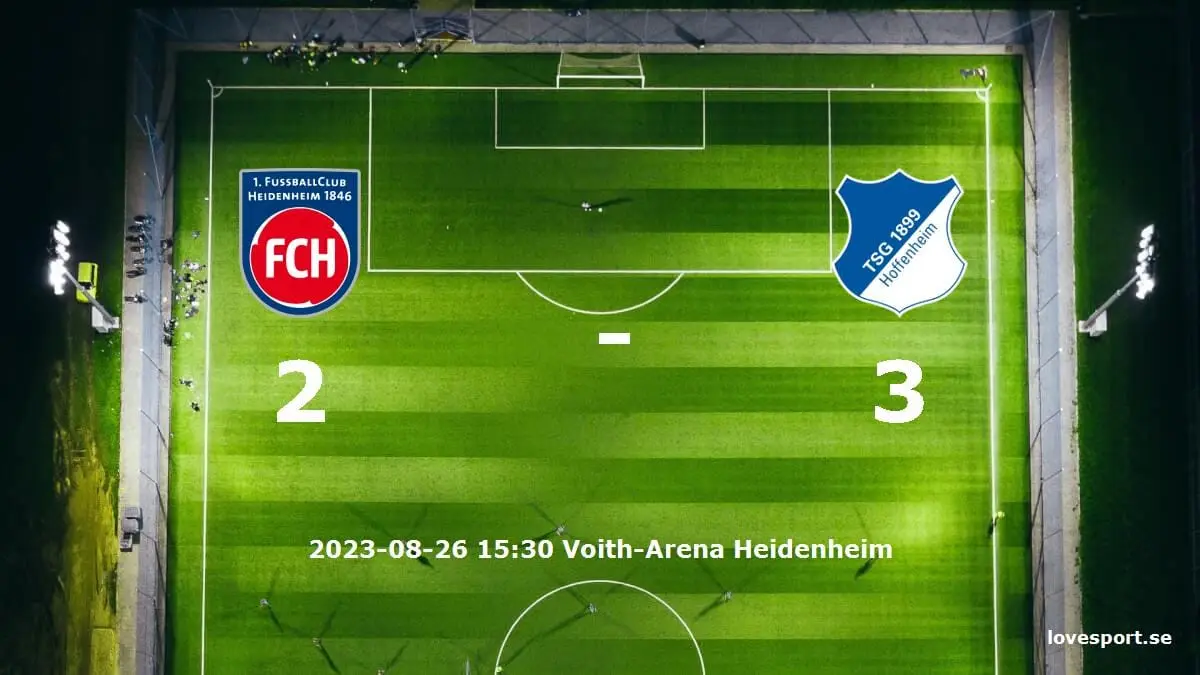 1. FC Heidenheim mot TSG 1899 Hoffenheim tidslinje och laguppställning