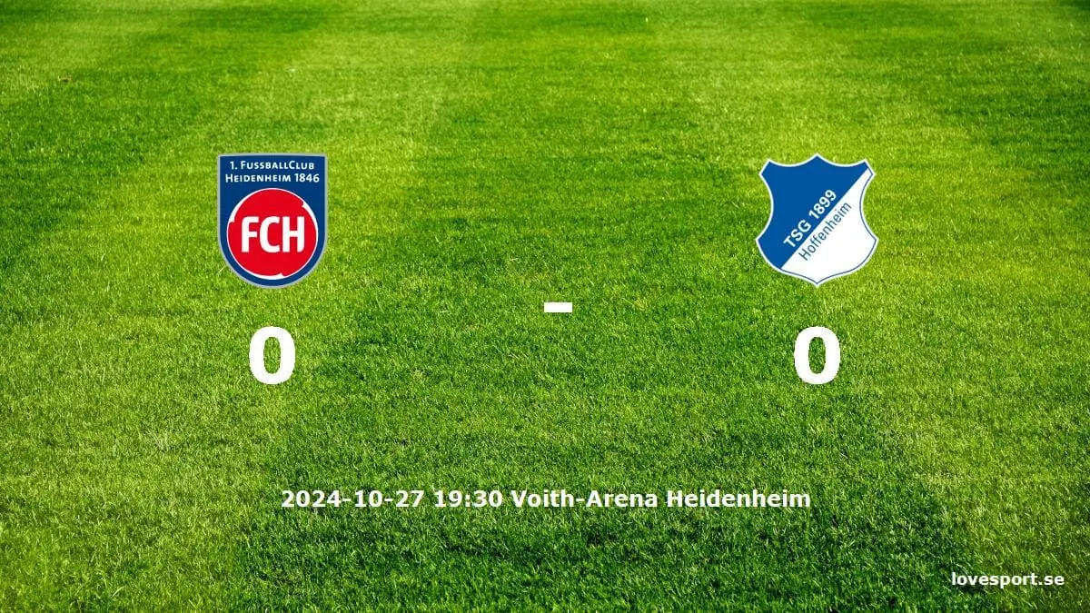 1. FC Heidenheim mot TSG 1899 Hoffenheim tidslinje och laguppställning