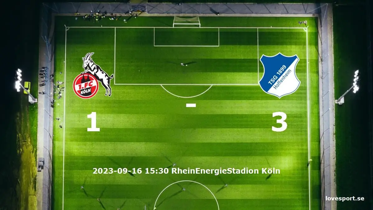1. FC Köln mot TSG 1899 Hoffenheim tidslinje och laguppställning