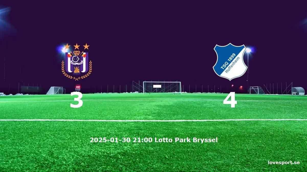 Anderlecht mot TSG 1899 Hoffenheim tidslinje och laguppställning