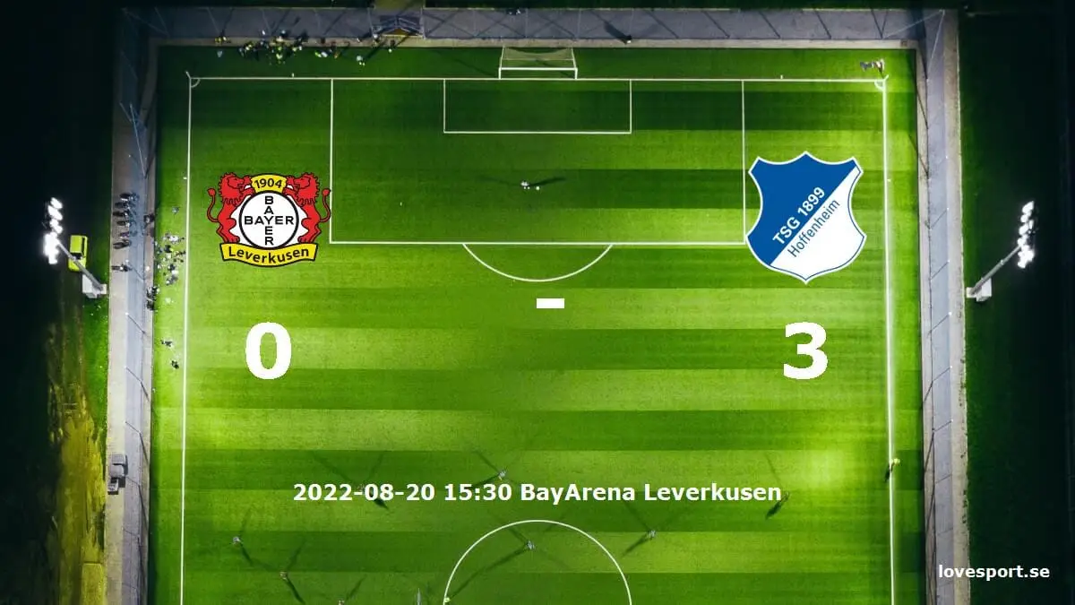 Bayer 04 Leverkusen mot TSG 1899 Hoffenheim tidslinje och laguppställning