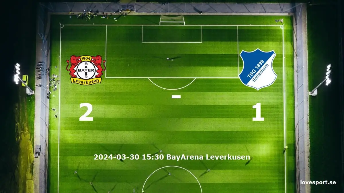 Bayer 04 Leverkusen mot TSG 1899 Hoffenheim tidslinje och laguppställning