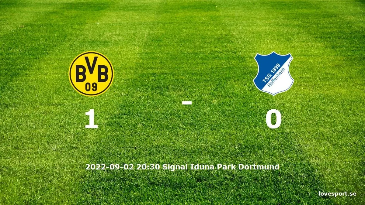 Borussia Dortmund mot TSG 1899 Hoffenheim tidslinje och laguppställning