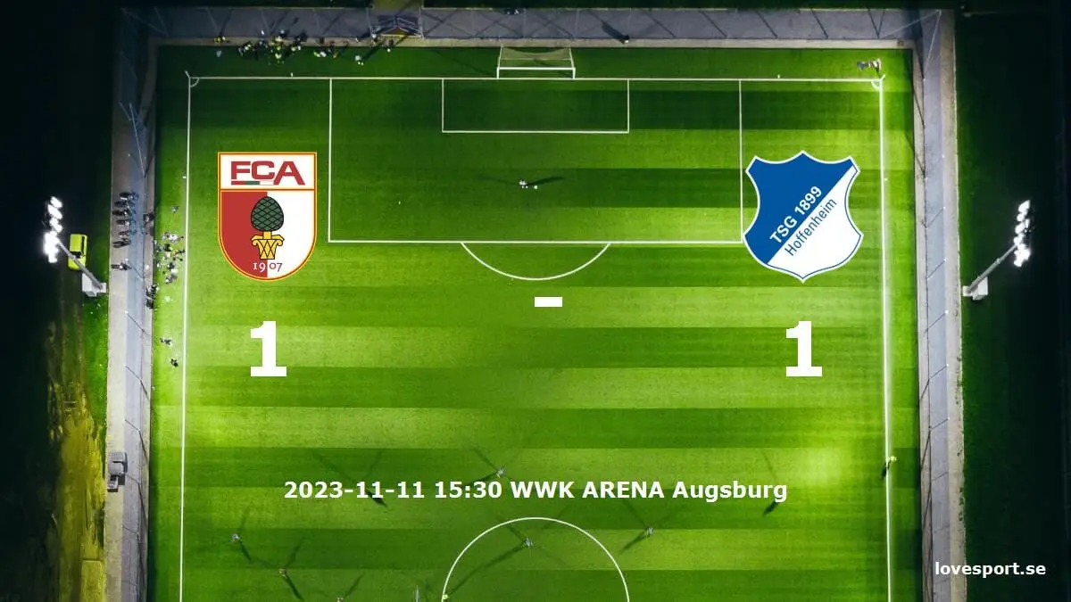 FC Augsburg mot TSG 1899 Hoffenheim tidslinje och laguppställning