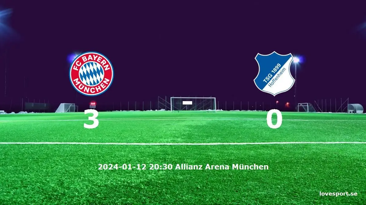 FC Bayern München mot TSG 1899 Hoffenheim tidslinje och laguppställning