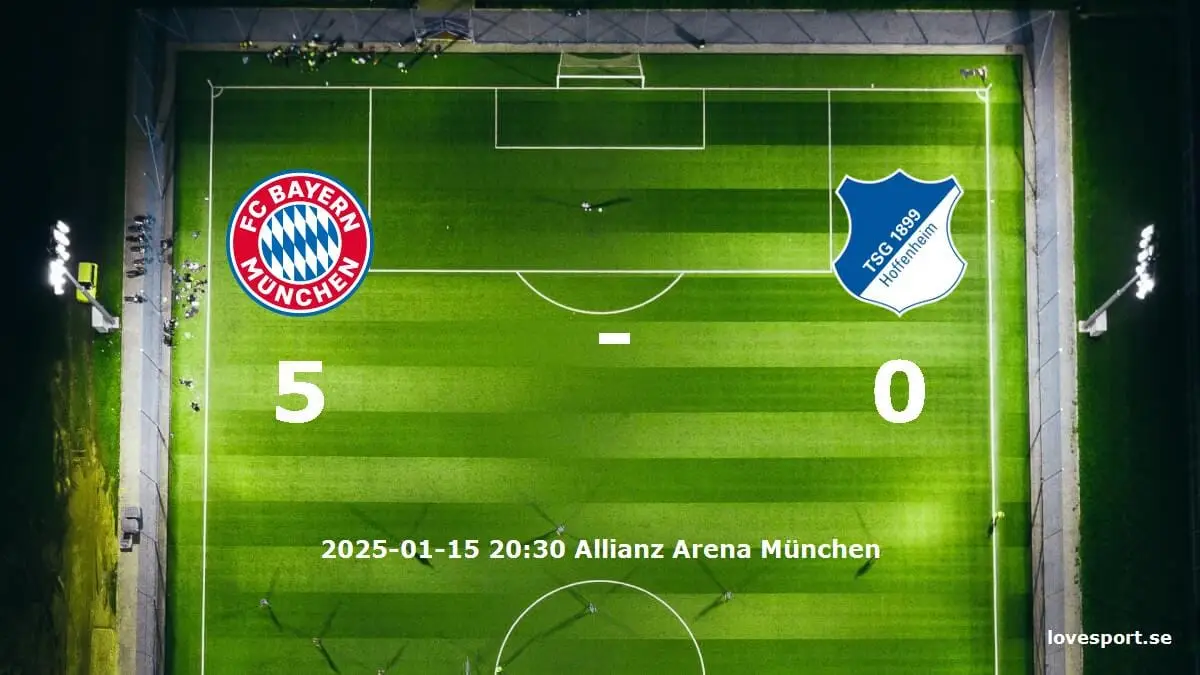 FC Bayern München mot TSG 1899 Hoffenheim tidslinje och laguppställning