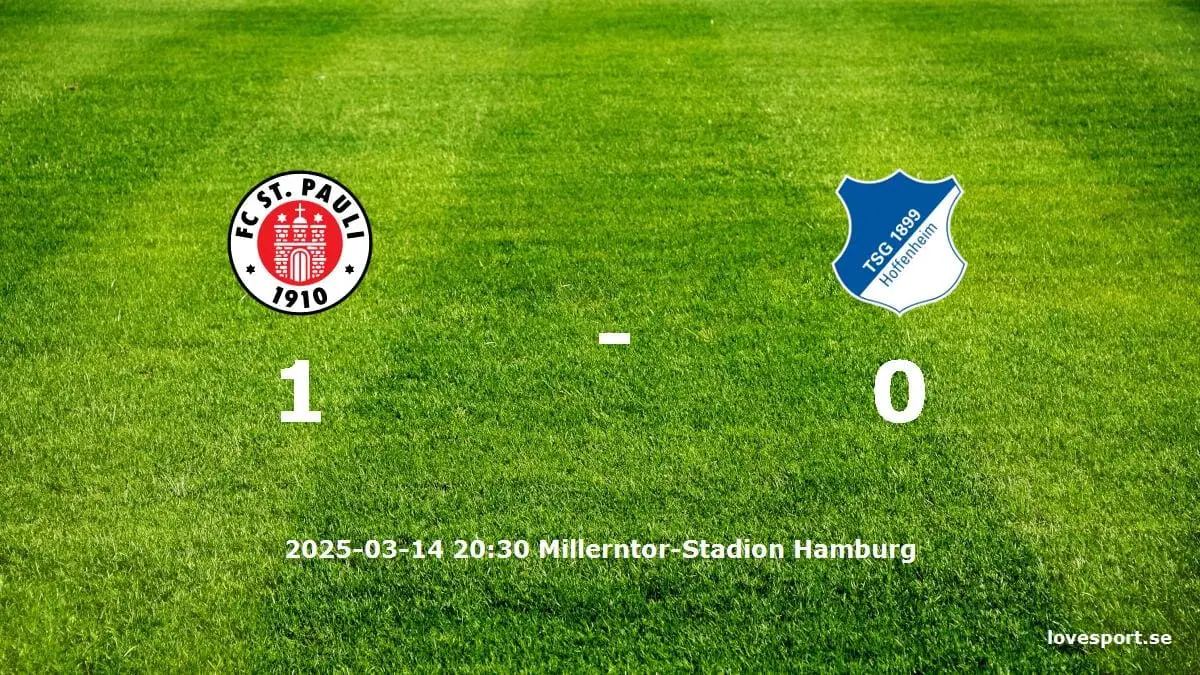 FC St. Pauli mot TSG 1899 Hoffenheim tidslinje och laguppställning
