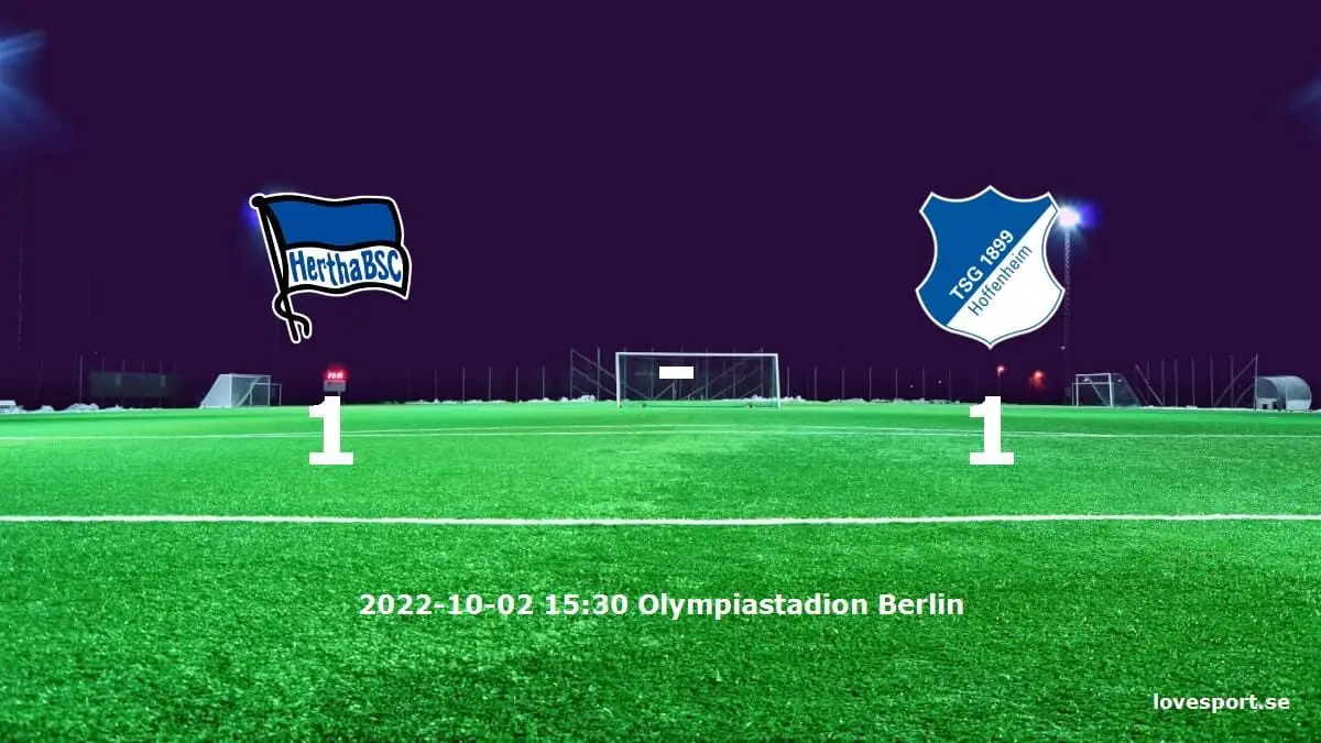 Hertha BSC mot TSG 1899 Hoffenheim tidslinje och laguppställning