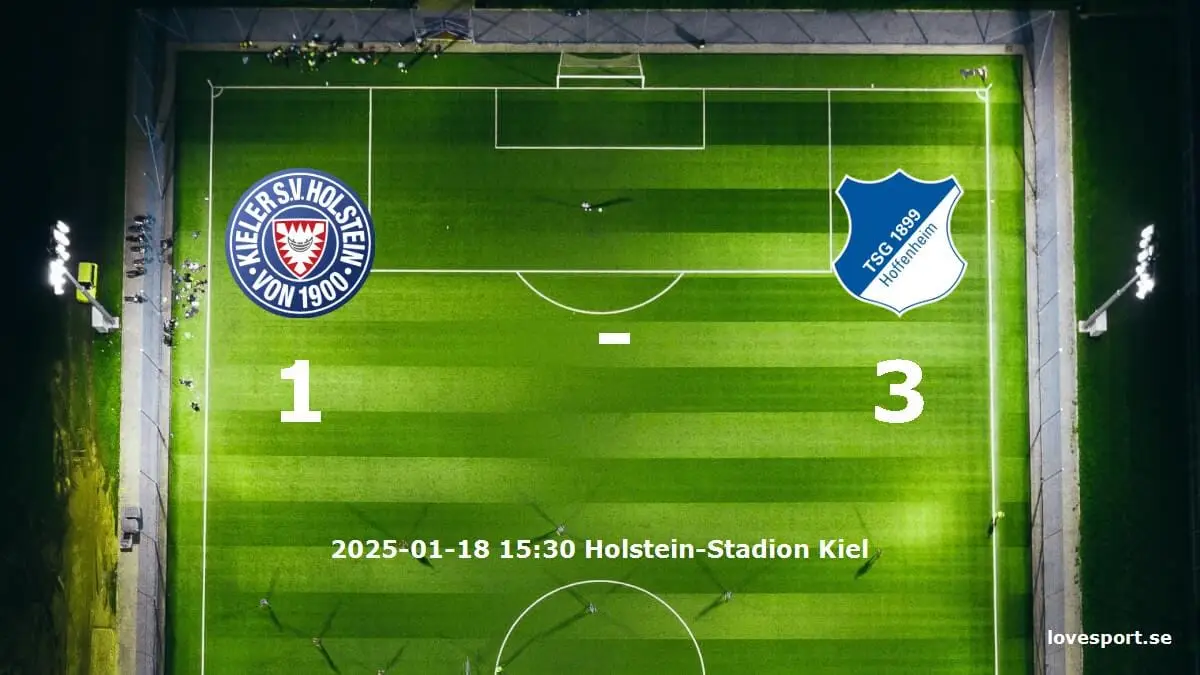 Holstein Kiel mot TSG 1899 Hoffenheim tidslinje och laguppställning