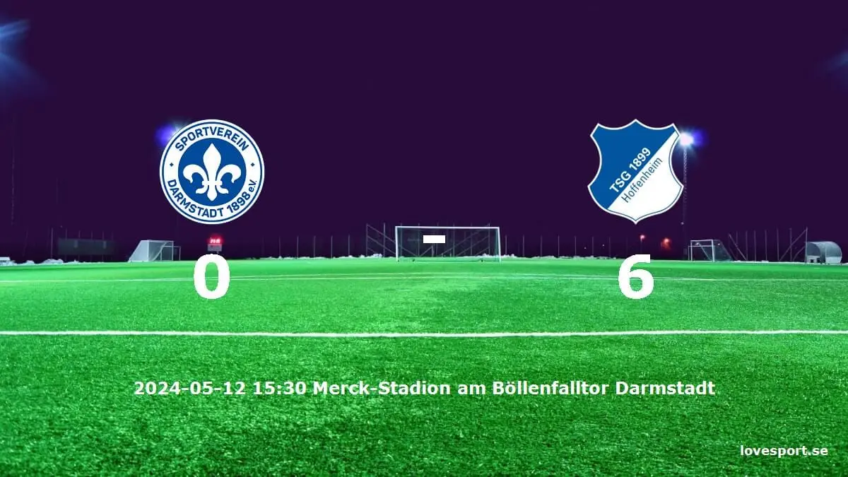 SV Darmstadt 98 mot TSG 1899 Hoffenheim tidslinje och laguppställning