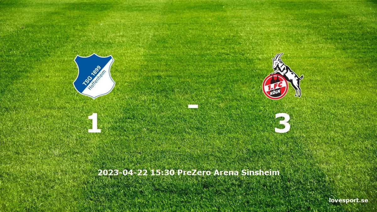 TSG 1899 Hoffenheim mot 1. FC Köln tidslinje och laguppställning