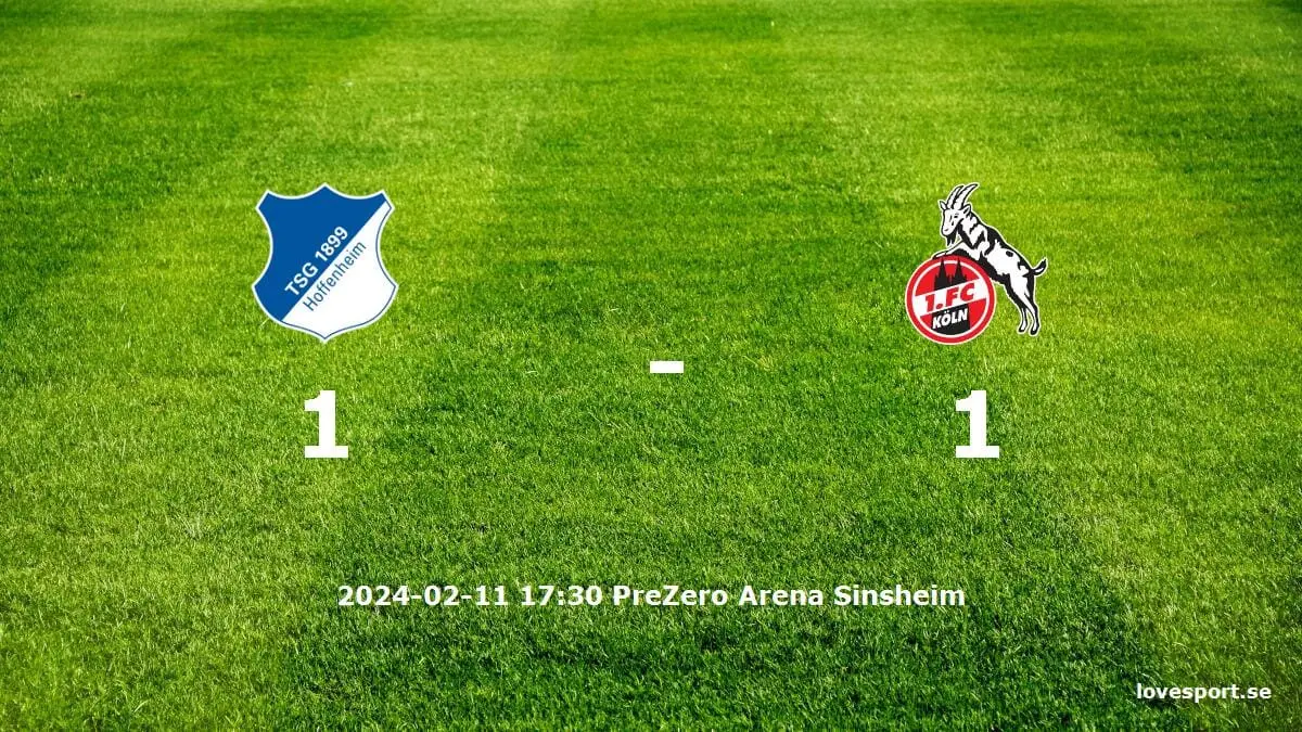 TSG 1899 Hoffenheim mot 1. FC Köln tidslinje och laguppställning