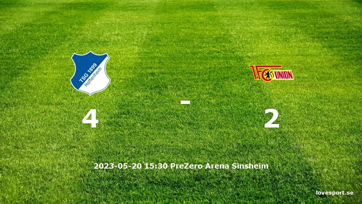 TSG 1899 Hoffenheim mot 1. FC Union Berlin tidslinje och laguppställning