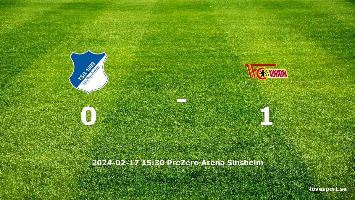 TSG 1899 Hoffenheim mot 1. FC Union Berlin tidslinje och laguppställning