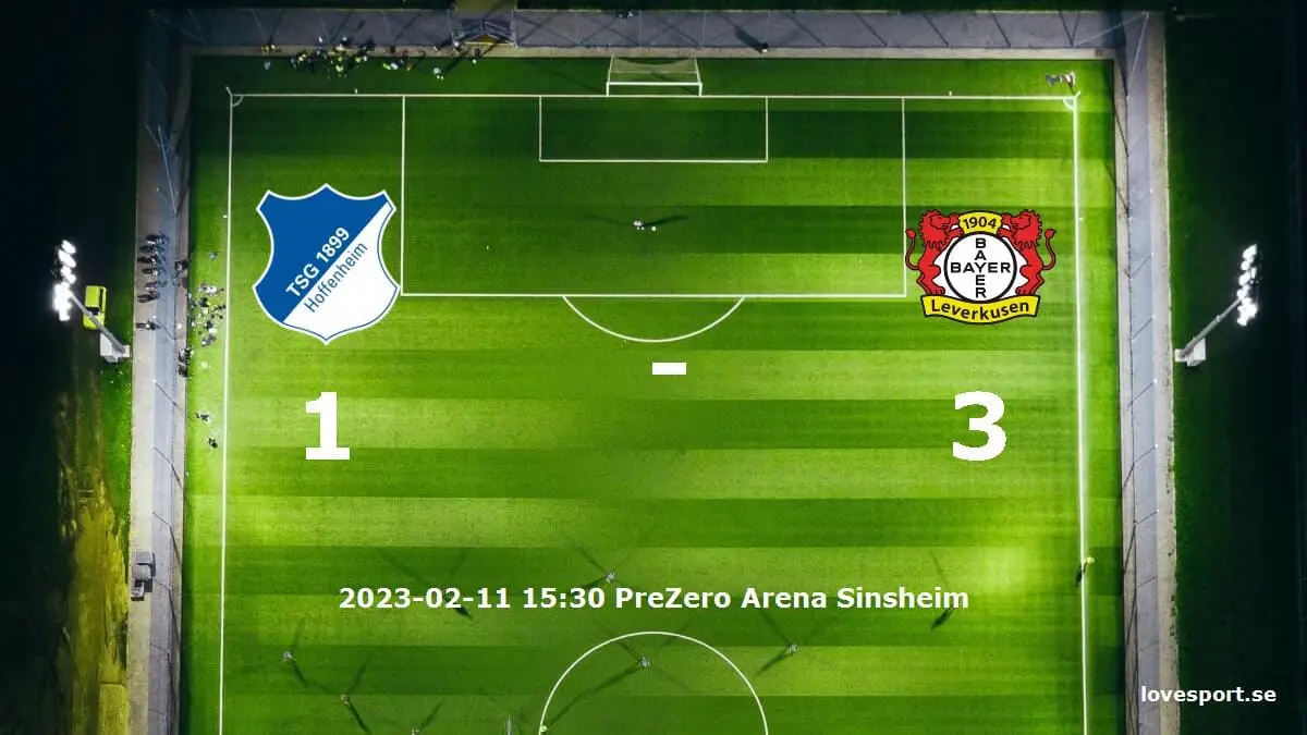 TSG 1899 Hoffenheim mot Bayer 04 Leverkusen tidslinje och laguppställning