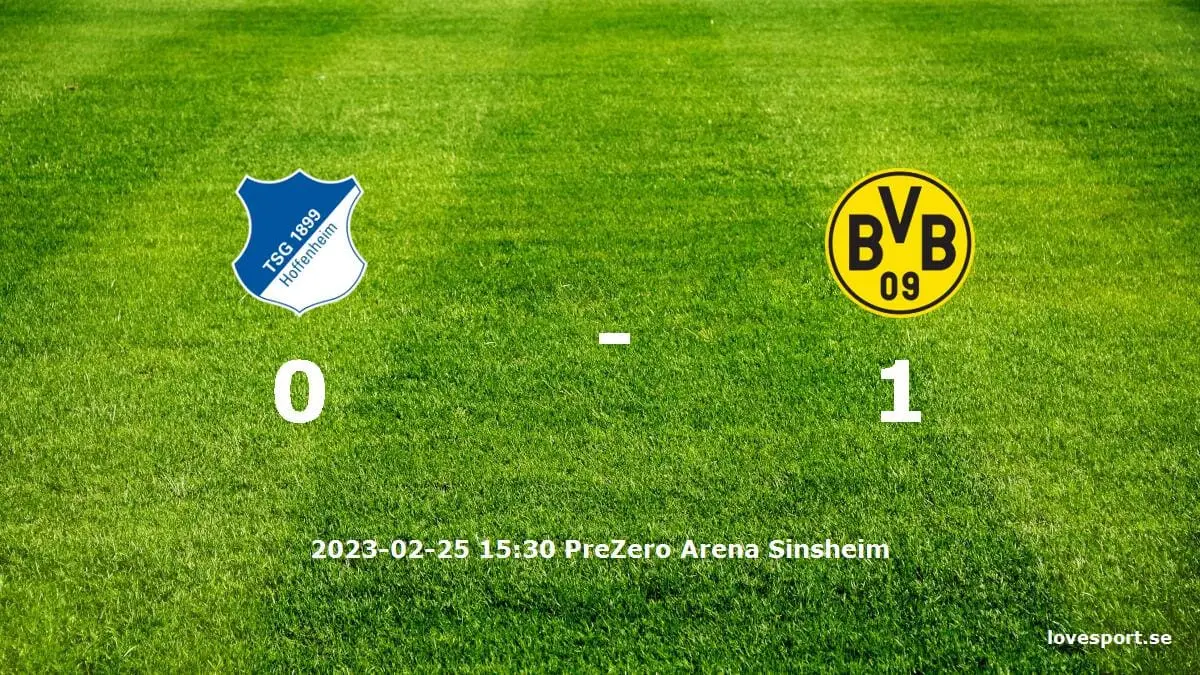 TSG 1899 Hoffenheim mot Borussia Dortmund tidslinje och laguppställning