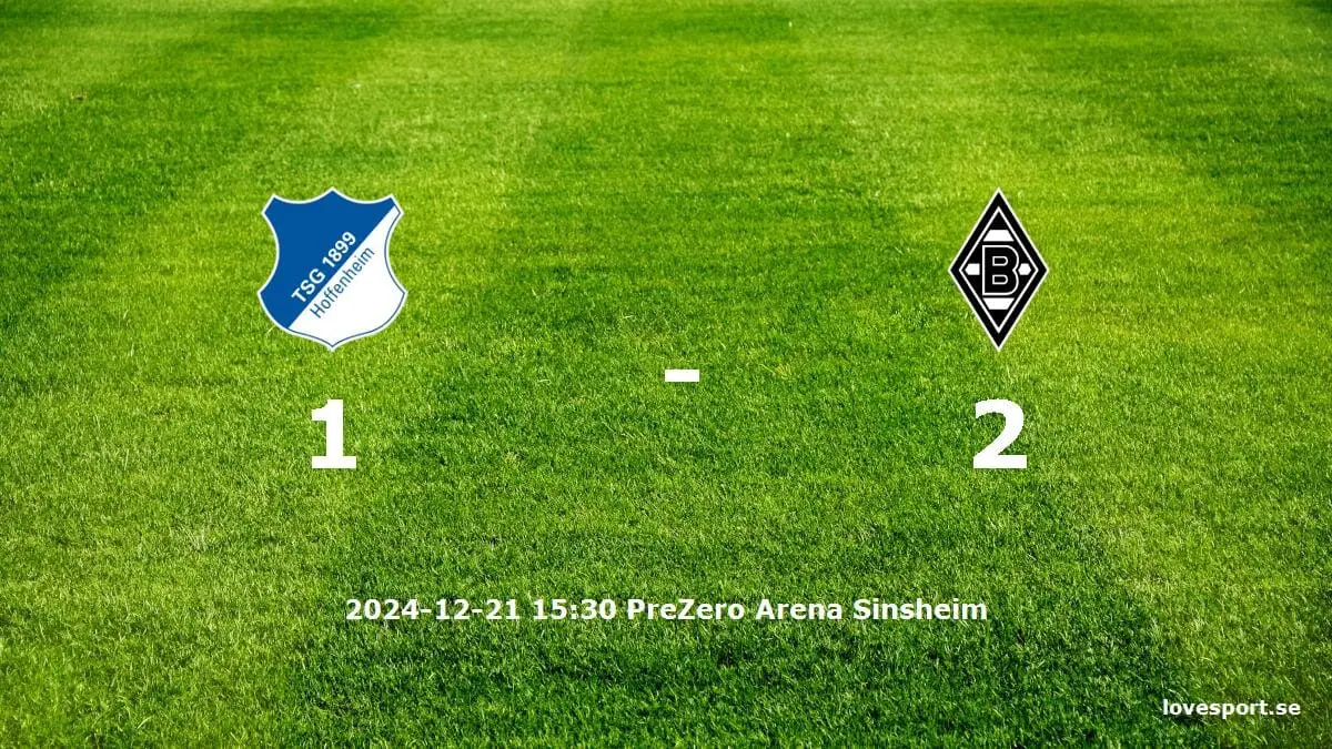 TSG 1899 Hoffenheim mot Borussia Mönchengladbach tidslinje och laguppställning