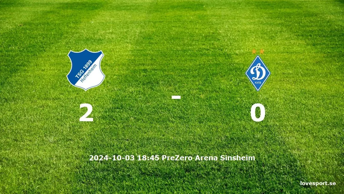 TSG 1899 Hoffenheim mot Dynamo Kyiv tidslinje och laguppställning