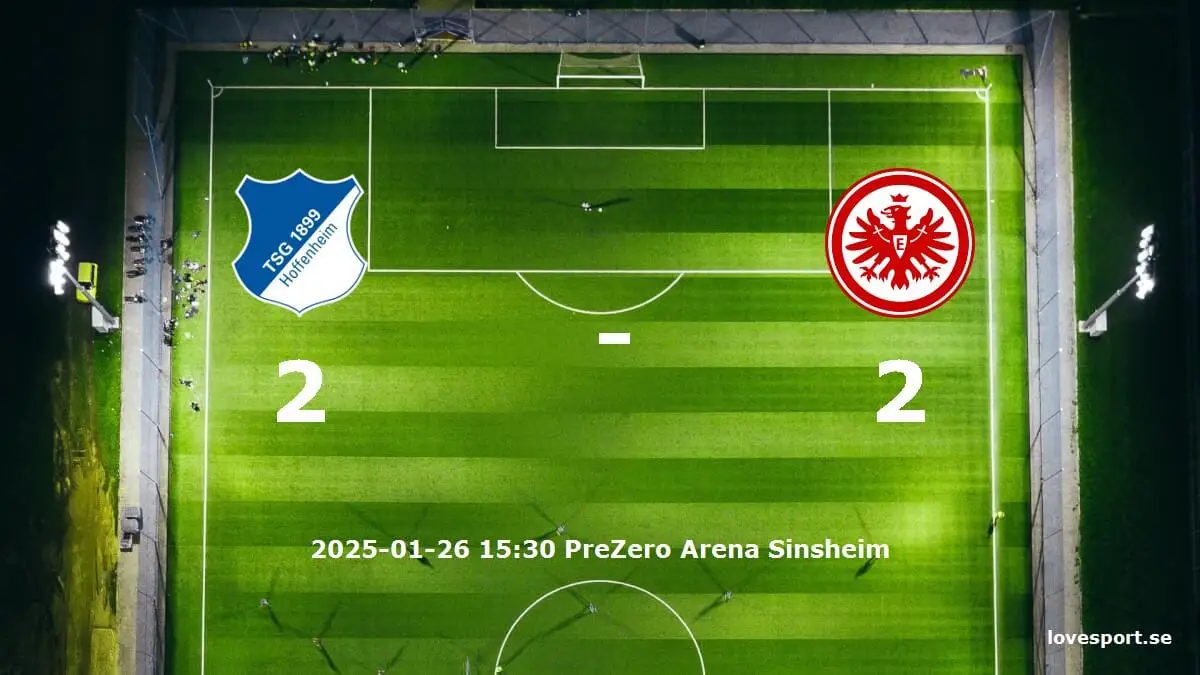 TSG 1899 Hoffenheim mot Eintracht Frankfurt tidslinje och laguppställning