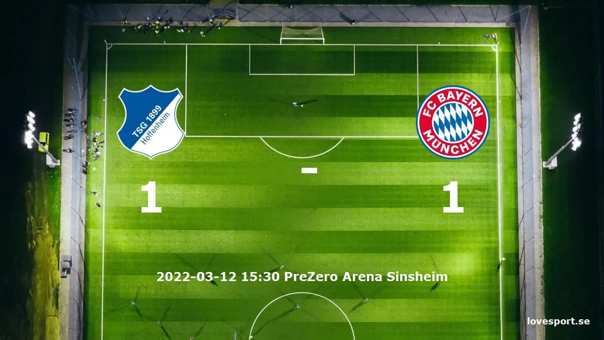 TSG 1899 Hoffenheim mot FC Bayern München tidslinje och laguppställning