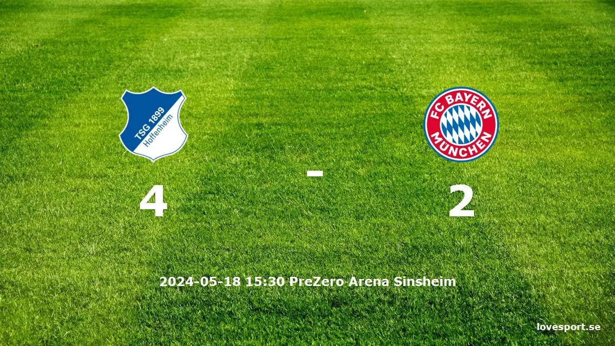 TSG 1899 Hoffenheim mot FC Bayern München tidslinje och laguppställning