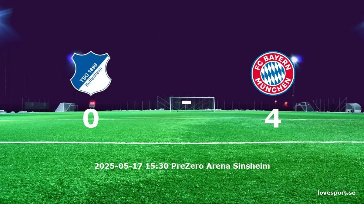 TSG 1899 Hoffenheim mot FC Bayern München tidslinje och laguppställning
