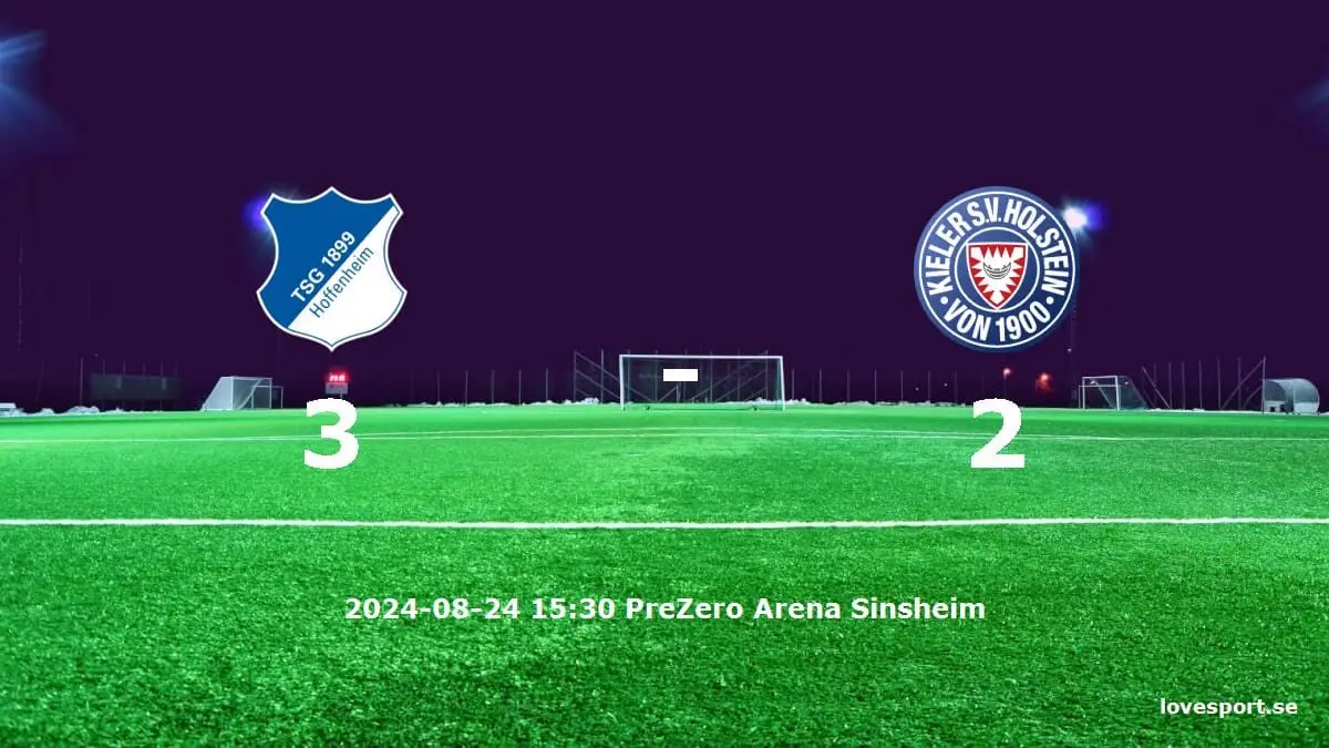 TSG 1899 Hoffenheim mot Holstein Kiel tidslinje och laguppställning