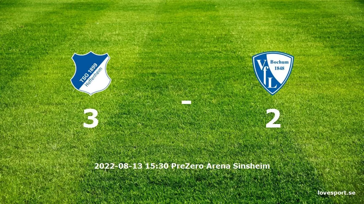 TSG 1899 Hoffenheim mot VfL Bochum tidslinje och laguppställning