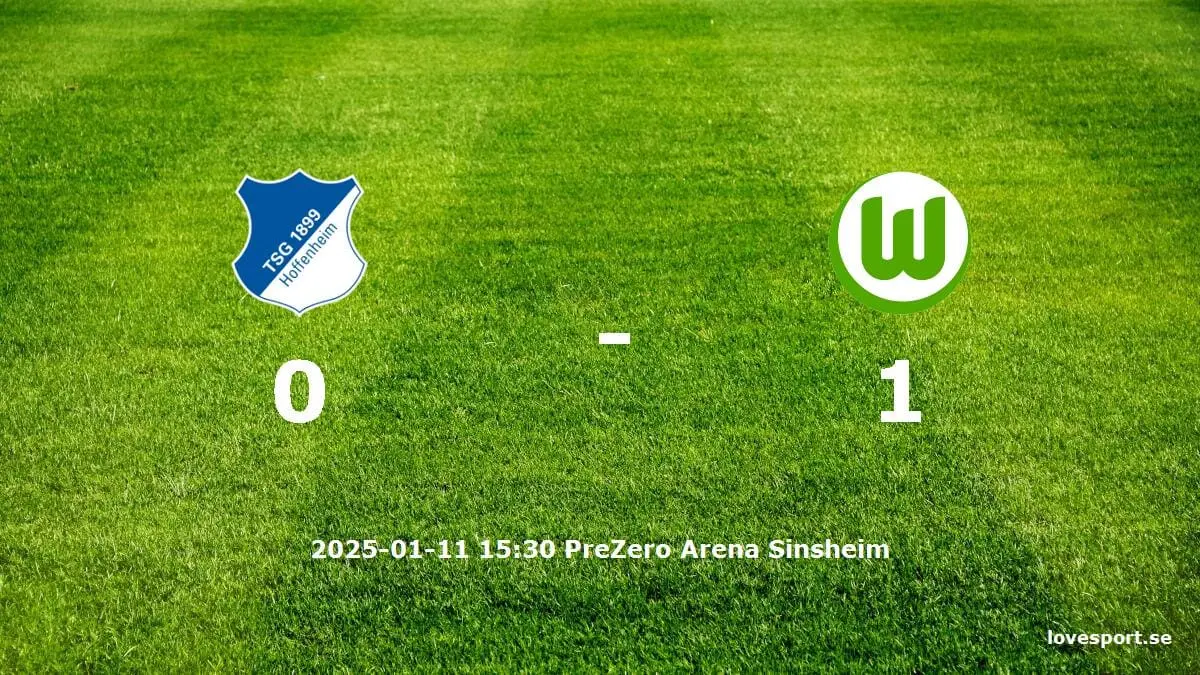 TSG 1899 Hoffenheim mot VfL Wolfsburg tidslinje och laguppställning