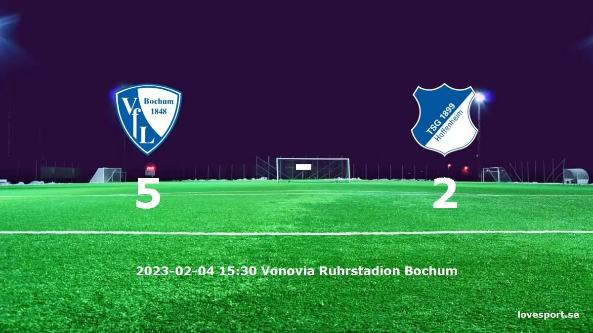 VfL Bochum mot TSG 1899 Hoffenheim tidslinje och laguppställning