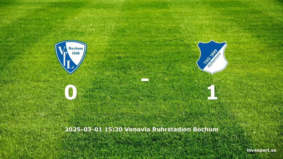 VfL Bochum mot TSG 1899 Hoffenheim tidslinje och laguppställning
