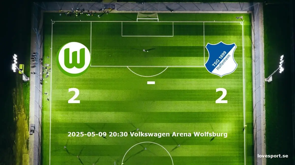 VfL Wolfsburg mot TSG 1899 Hoffenheim tidslinje och laguppställning